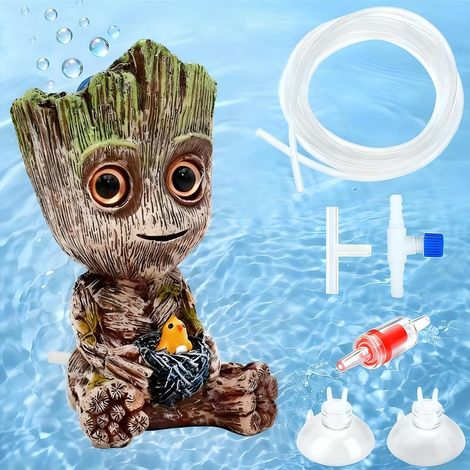 Décoration pour Aquarium avec Accessoires, Cailloux Bulleur pour Aquarium, Decoration pour l'aménagement Paysager D'aquariums, Habitat pour Petits Poissons et Crevettes
