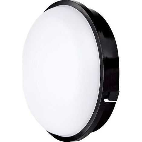 Plafonnier LED Rond Noir 15W, IP65, 1600Lm, Blanc Chaud 3000K, Parfait pour Intérieur, Extérieur, Salle de Bains, Couloir, Couloir, Jardin, Garage, Blanc Chaud (1/5)