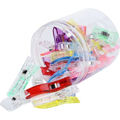 Lot de 48 Clips de Couture pour Ourlet, Plastique Multicolore, Pinces de Positionnement pour Patchwork et Travaux d'Aiguille (1/5)