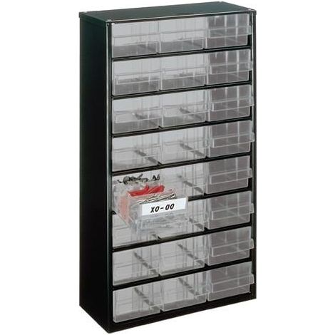 raaco almacén de piezas pequeñas An 306 x Pr 150 x Al 552 mm chapa de acero con pies de goma - 137409