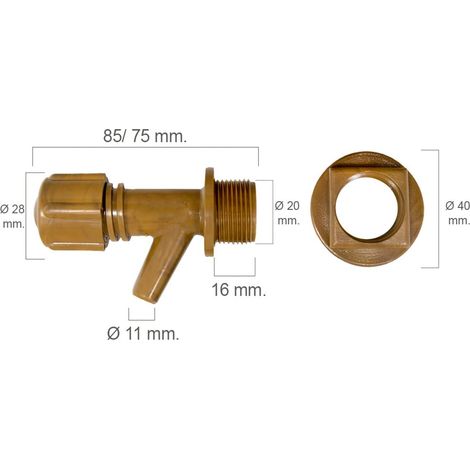 FPLUS grifos plastico bidon 1-2 con tuerca ref-miniatura 400106