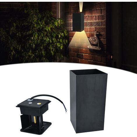 Applique murale carrée LED 12 W, en aluminium, à double tête, orientable, étanche et résistante à l'humidité, style épuré, idéale pour décorer un jardin, un couloir, un balcon ou une cour. (1/5)