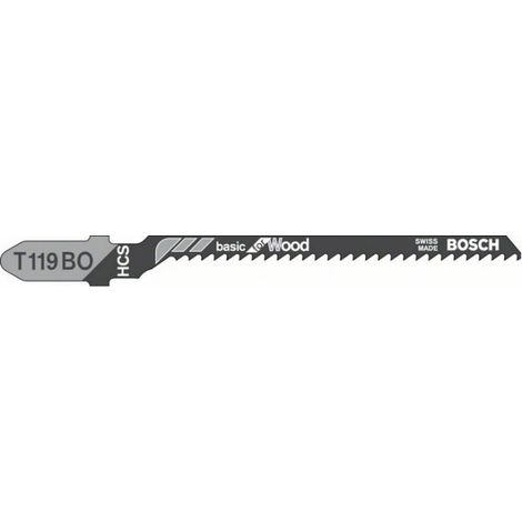 Bosch – Lame de scie sauteuse HCS T119BO pour bois tendre 83mm – Lot de 5 – Coupe courbe – SKU 2608630310 (1/6)