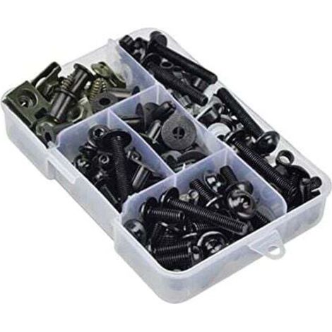 Lot de 177 vis de carénage de moto - Pour carénage - M6 M5 - Noir