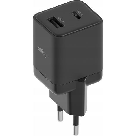 Caricabatterie da parete Allity USB-C + cubo di ricarica USB con ricarica rapida (1 pz.).