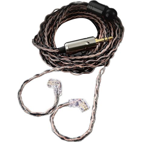 Câble d'extension pour écouteurs QKZ ZXN ZXT AK6 Pro, fil argenté 8 cœurs (1/4)
