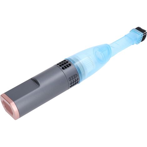 Aspirateur de voiture portable, mini aspirateur sans fil rechargeable à aspiration puissante pour voiture, maison, bureau et extérieur, noir et bleu. (1/5)