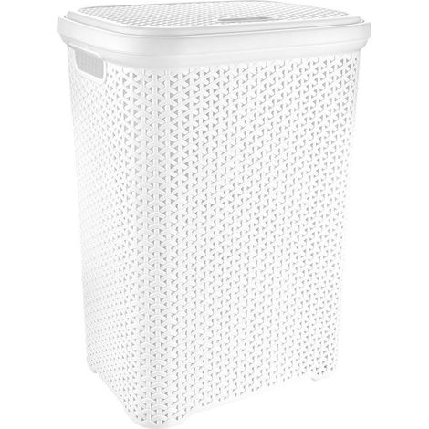 Cesta de ropa de plástico, blanca, 55 l (1/3)