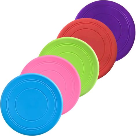 Interactive Silicone Dog Disc Toy, 5 Pack for Puppies (1/5)