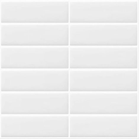 Autocollants pour carrelage rectangulaires pour cuisine et salle de bain, blanc (10 pièces, 30,5 x 30,5 cm) (1/5)