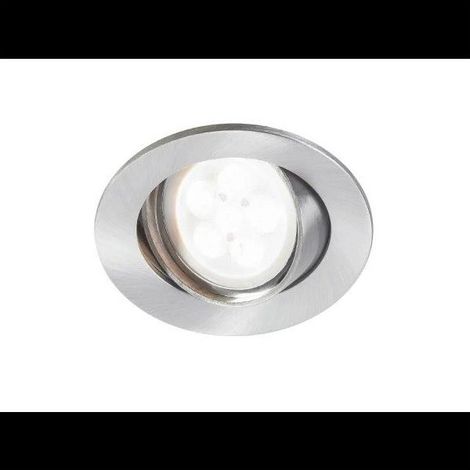 Kit spot encastré LED 5W Ø 83mm alu orientable avec lampe GU10 3000K 345lm dimmable 36° interieur IP20 INSET