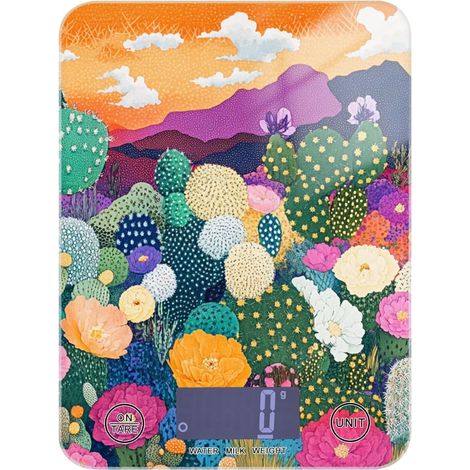 Désert coloré avec cactus et fleurs en fleurs (1/5)