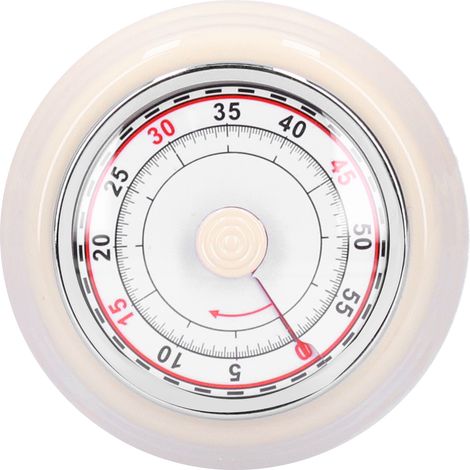 Minuteur de cuisine mécanique, horloge ronde pour cuisiner et étudier, gestionnaire de temps pour étudiants, blanc (1/5)