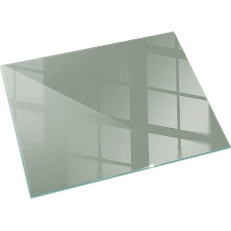 Bodenplatte Glas Glasplatte Kaminplatte Funkenschutz Sicherheitsglas Funkenschutzplatte für Kamin Farbe Graugrün 60x40 cm