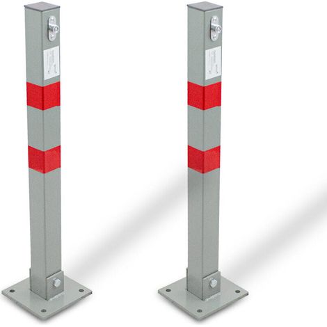 Bituxx 2x Parkpfosten Parkplatzpfosten Absperrpfosten Parkplatzsperre Poller 65cm Klappbar (2 Pfosten)