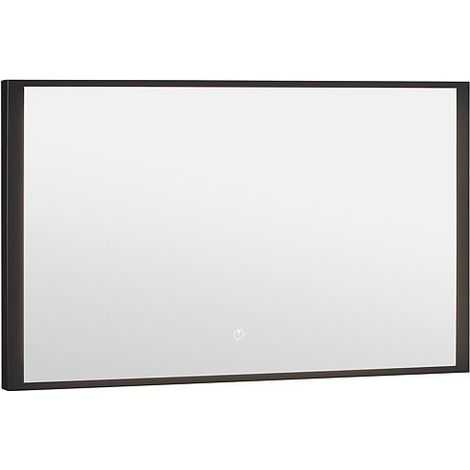 Miroir LED Oselva avec interrupteurs tactiles, avec cadre noir, 1000x800mm (1/2)