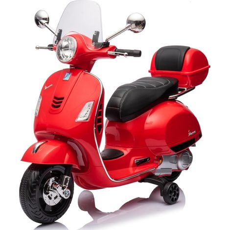 Moto Elettrica per Bambini Piaggio Vespa GTS SUPER 12V Full Optional con Bauletto Rosso (1/5)