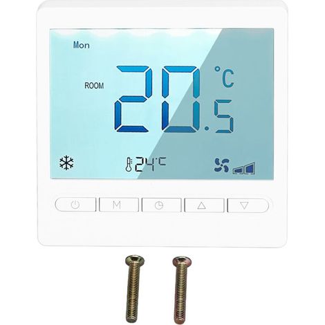 Termostato programmabile ad alta precisione con ampio display LCD per soggiorno, camera da letto, sala da pranzo, corridoio, AC230V -Crezuo