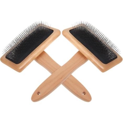 Lot de 2 Pinceaux à Aiguille à Feutrer Moyens en Bois Brosses Artisanales pour Feutrage de Laine Cardage Manuel Fibres Outils Polyvalents pour Projets Créatifs Textile et (1/5)