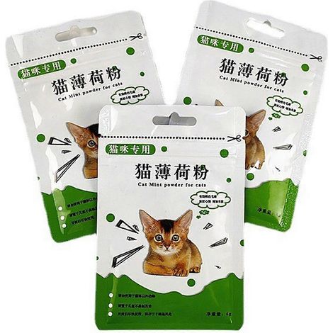 Poudre de feuilles de menthe naturelle pour chats, arôme mentholé, pour une hygiène dentaire saine, herbe à chat biologique de qualité supérieure. (1/4)