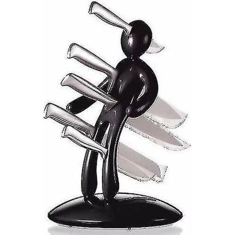 Support Pour Couteaux - Support De Rangement Cuisine En Forme Humanoïde - En Plastique ABS - Pour 5 Couteaux - Sans Couteaux (1/5)