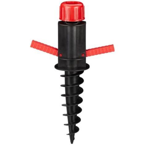 Noir Pied, Porte parasol, Support à vis, Douille de sol, Diamètres 19 32 mm, Camping, Plage, rouge (1/4)