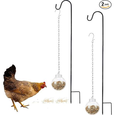 mangeoires interactives pour poules Jouet pour poules à suspendre avec chaînes et crochet au sol pour volaille (1/5)
