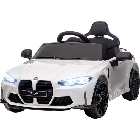 Coche Eléctrico Infantil, Coche Infantil con Mando a Distancia 2.4G, Suspensión, Vehículo Eléctrico con MP3, USB, Luz LED, para 3-5 Años, Blanco (1/5)