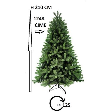 Albero di Natale Verde misto pe pvc apertura rapida ad ombrello cm 180-210-240 folto pieno elegante - MISURA: 210 CM