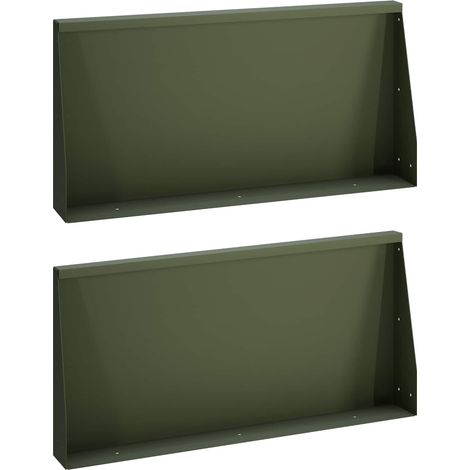 vidaXL Muro de Contención 2 uds. 80 x 12 x 50 cm Acero Verde oliva (1/2)