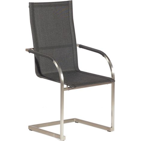 Freischwinger-Sessel Infinity hoch Edels tahl/Twitchel pearl-black SonnenPartner