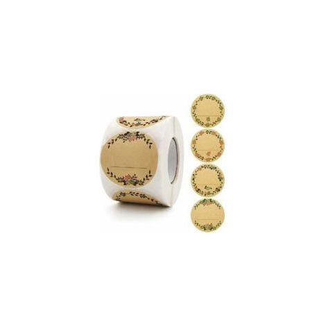 Set mit 2 selbstklebenden Etiketten (5 cm) für Marmeladengläser, ideal zum Kochen, für Gewürze, zum Backen und zum Dekorieren von Geschenktüten. (1/5)