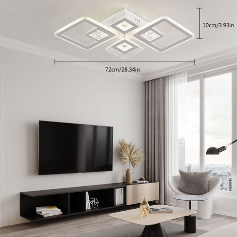 LED plafonnier acrylique Lampe chambre salon Dimmable lustre 3000-4500-6000K (1/5)