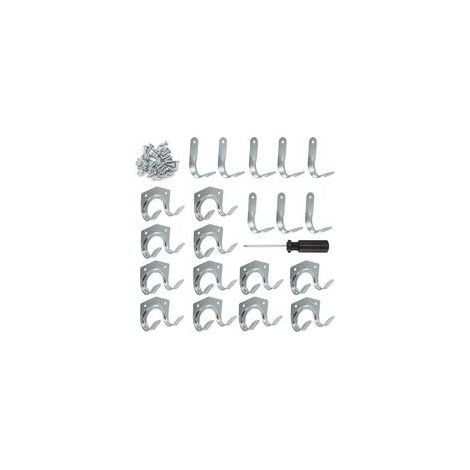 21 Pcs Crochets et Porte-Outils - Crochets doubles et simples pour Garage, Organisation avec Tournevis (1/5)