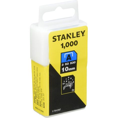 STANLEY 0-TRA206T TRA2 Light-Duty Staple 10mm TRA206T (Pack 1000) STA0TRA206T