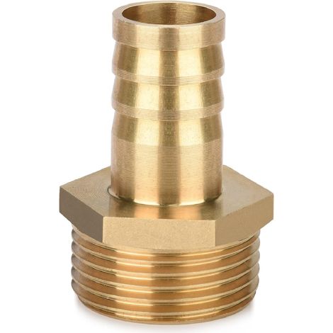 Bouchon de tuyau en laiton avec adaptateur de raccord de tuyau de 1 pouce mâle x 1,9 cm de buse (19 mm) Lot de 1 (1/5)
