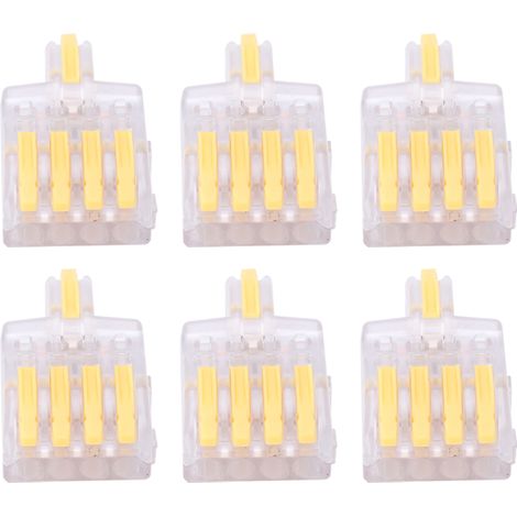 Lot de 20 connecteurs rapides de type T, borniers en cuivre 1 entrée 4 sorties pour commande électrique (jaune) (1/5)