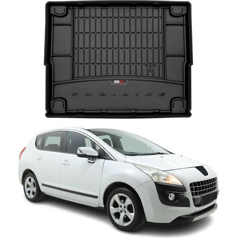 Tapis de Coffre 3D TPE Premium Compatible avec Peugeot 3008 2009-2016 Bac de Protection de Coffre Intérieur antidérapant Revêtement de Coffre Bords Hauts pour Voiture Noir (1/5)