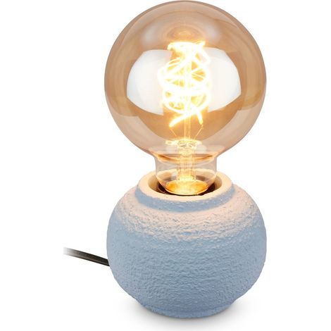 Briloner Tischleuchte Keramikfuß Ø10x8 cm E27 Fassung max. 25W Kabelschalter Grau - Tischlampe Wohnzimmer Schlafzimmer Flur (1/5)