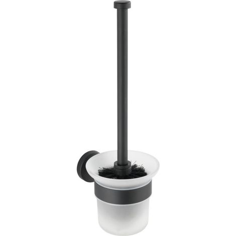 WC-Porte brosse Bosio Black 10x35 cm inox noir brosse satiné porte brosse wc noir brosse wc design brosse wc industrielle accessoires salle de bain noirs brosse wc inox noir brosse wc sans perça (1/5)