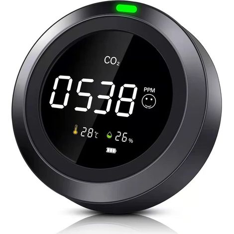 Detector de CO2, monitor de calidad del aire interior 3 en 1 que detecta dióxido de carbono, temperatura, humedad y CO2. Detector NDIR. (1/5)