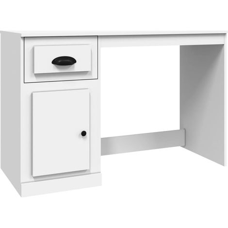Desk with Drawer White 115x50x75 cm Engineered Wood vidaXL (1/5)