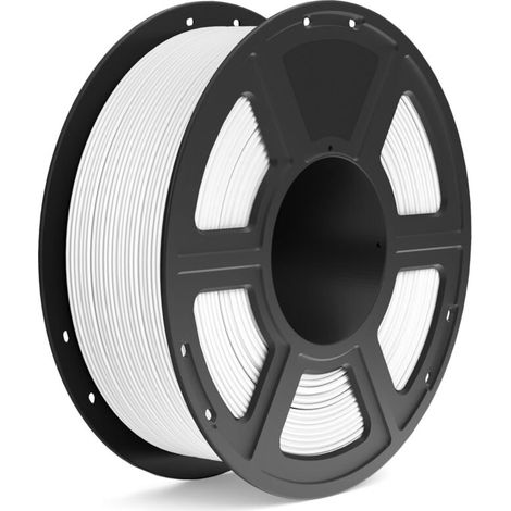 Filament pour imprimante 3D, PLA+ 1,75 mm, bobinage soigné, résistant et durable, bobine de 1 kg (2,2 lb), blanc (1/5)