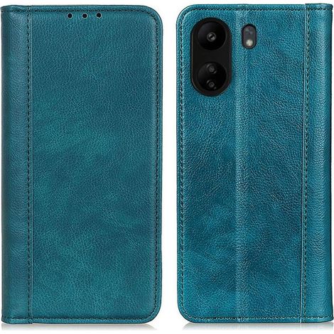 Funda para Xiaomi Redmi 13C / Poco C65, tipo cartera de piel color lichi, verde. (1/5)