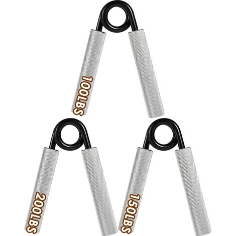 3 Pcs Doigt Haltère Renforcement de Poignées Exercice Grip de Poignée de Main, (100 lbs, 150 lbs, 200 lbs) (1/5)