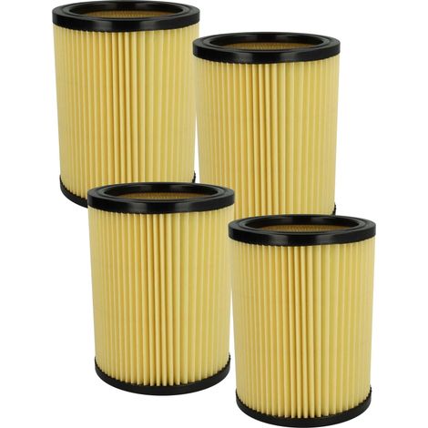 vhbw 4x Filtro plisado reemplaza Hikoki / Hitachi 750435, 710060 para aspiradora - amarillo negro (1/4)