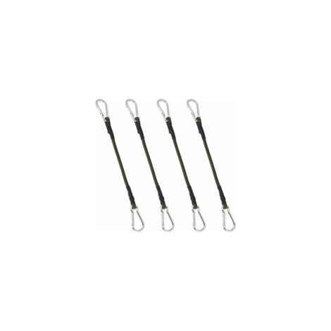 Cuerdas elásticas resistentes de 30 cm para camping, equipaje y viajes (4 unidades) - Crezuo