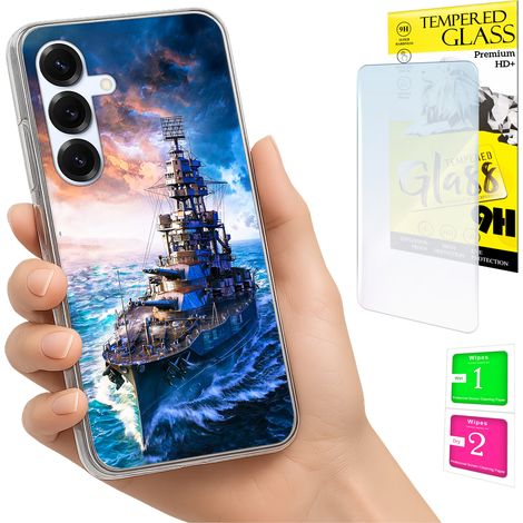 Custodia per Samsung Galaxy S25 FE, cover fotografica, cover posteriore + vetro 9H (1/5)