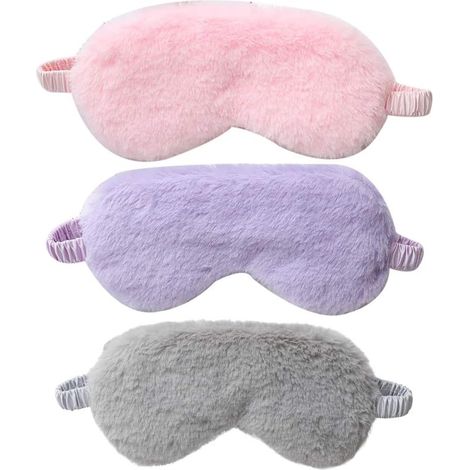 Masque pour les yeux en peluche pour femmes, paquet de 3 masques pour les yeux de sommeil,