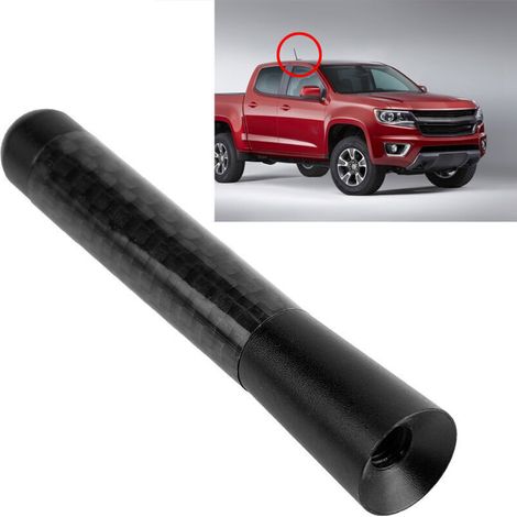 car antenna, 3" short carbon fiber radio antenna with screw mounting for universal vehicle modifications. (1/4)